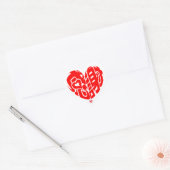 Red heart shaped thank you so much in kanji heart sticker (Envelope)