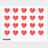 Red heart shaped thank you so much in kanji heart sticker (Sheet)