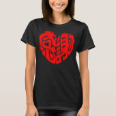 Red heart shaped thank you so much in kanji T-Shirt (Front)