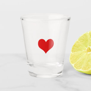 Red Heart Shot Glass
