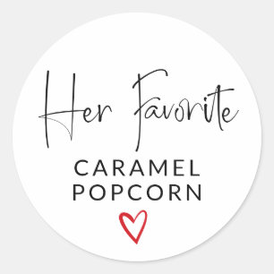 Red Heart Signature Script Her Favorite Wedding Classic Round Sticker