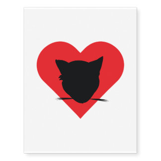 red&heart Silhouette Temporary Tattoo