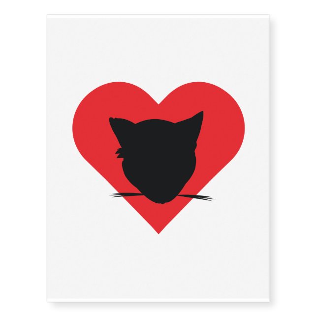 red&heart Silhouette Temporary Tattoo (Front)