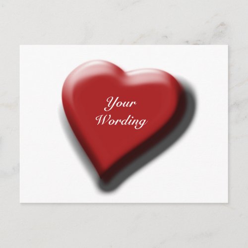 Red heart single elegant love cards