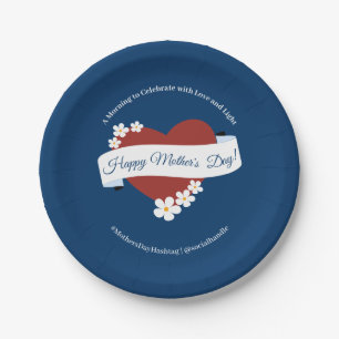 Red Heart Small Business Happy Mother's Day Event Paper Plates