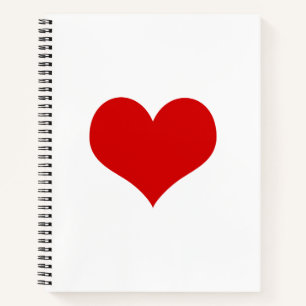 Red Heart Spiral Notebook 