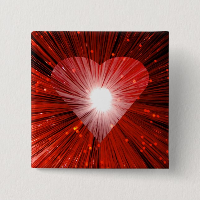 Red Heart square button badge (Front)