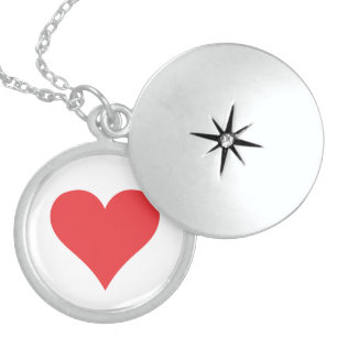 Red heart sterling silver necklace