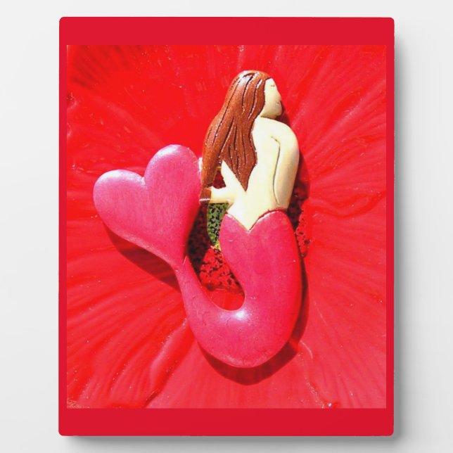 red heart-tail mermaid plaque (Front)