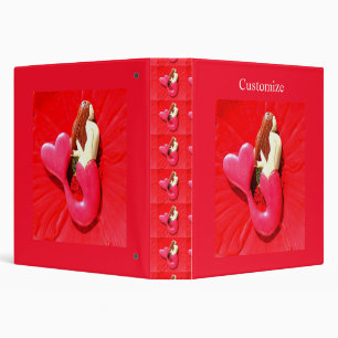 red heart-tailed mermaid 3 ring binder