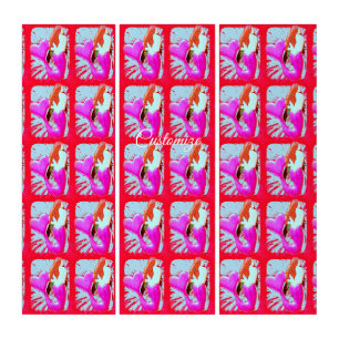 Red heart-tailed mermaid Thunder_Cove Triptych
