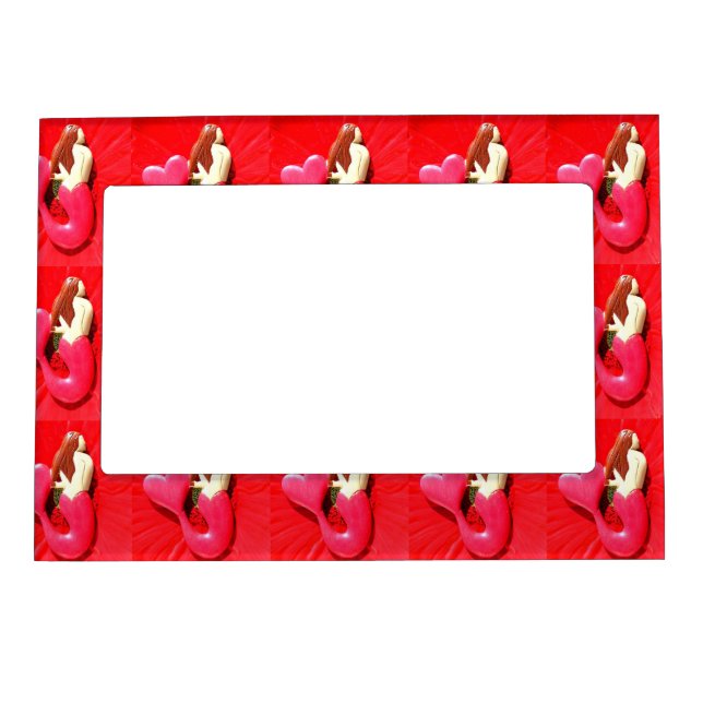 red heart-tailed mermaids mermaids magnetic photo frame (Front)