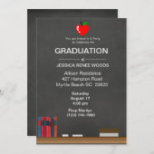 Red Heart Teacher Graduation Invitation (Front/Back)