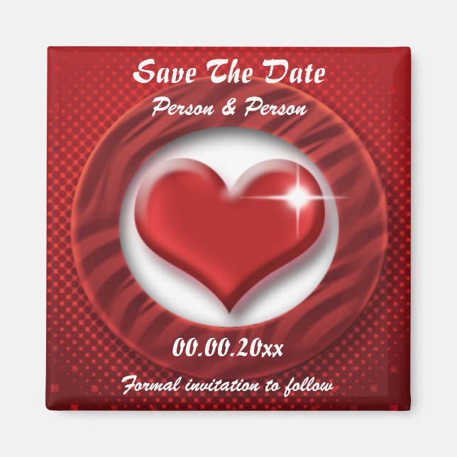 Red heart template magnets - customizable (Front)