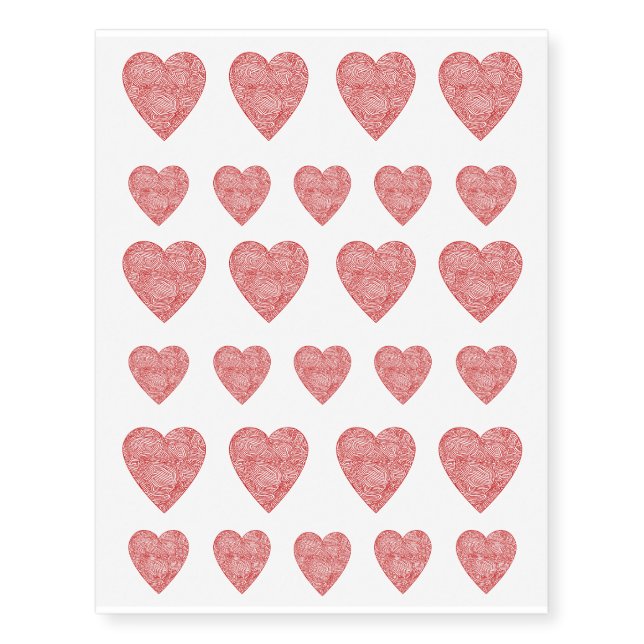 Red Heart Temporary Tattoos (Front)