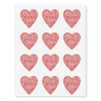 Red Heart Temporary Tattoos