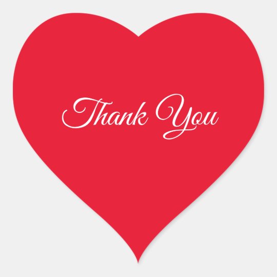 Red Heart Thank You Heart Sticker | Zazzle.com