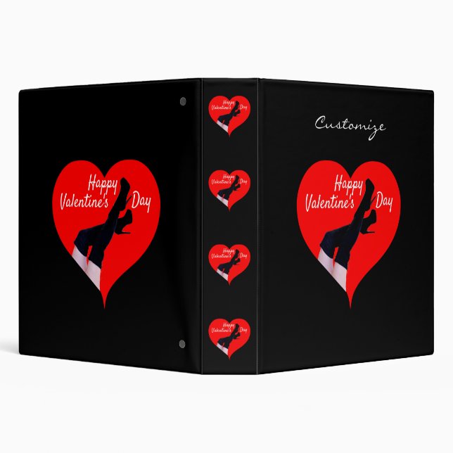 Red Heart Thigh-high Boots Valentine Thunder_Cove 3 Ring Binder (Background)
