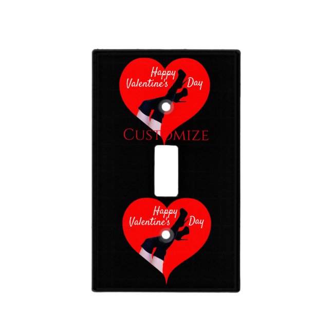 Red Heart Thigh-high Boots Valentine Thunder_Cove Light Switch Cover (Front)