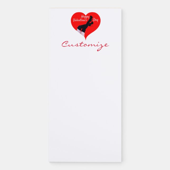 Red Heart Thigh-high Boots Valentine Thunder_Cove Magnetic Notepad (Front)