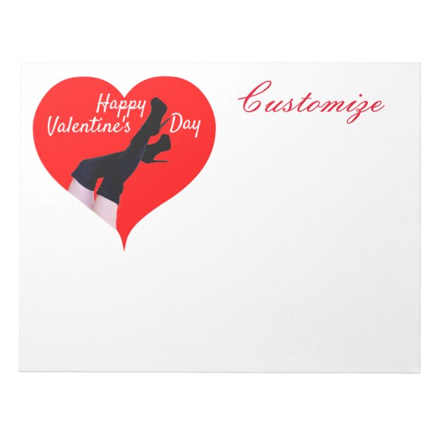 Red Heart Thigh-high Boots Valentine Thunder_Cove  Notepad (Front)