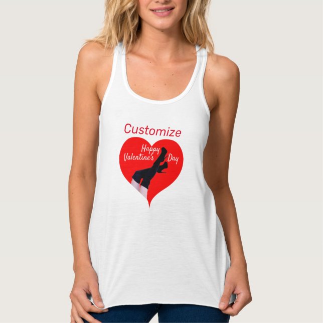 Red Heart Thigh-high Boots Valentine Thunder_Cove Tank Top (Front)
