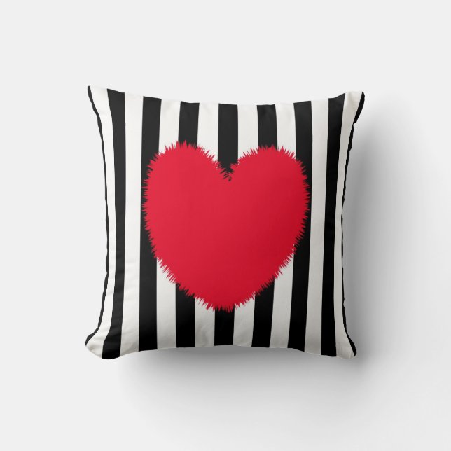 Red heart throw pillow (Front)