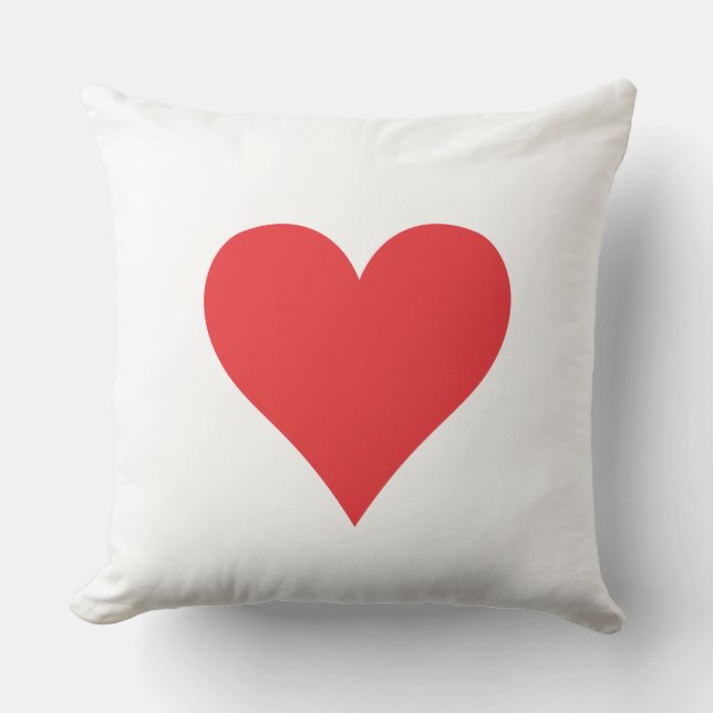 Red heart throw pillow (Front)