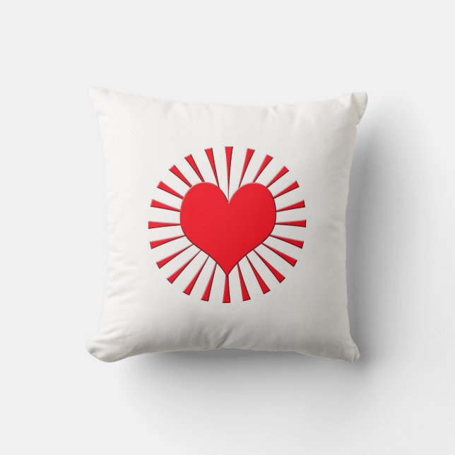Red heart throw pillow (Front)