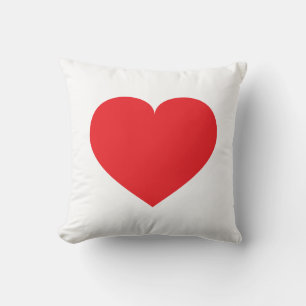 Red heart throw pillow