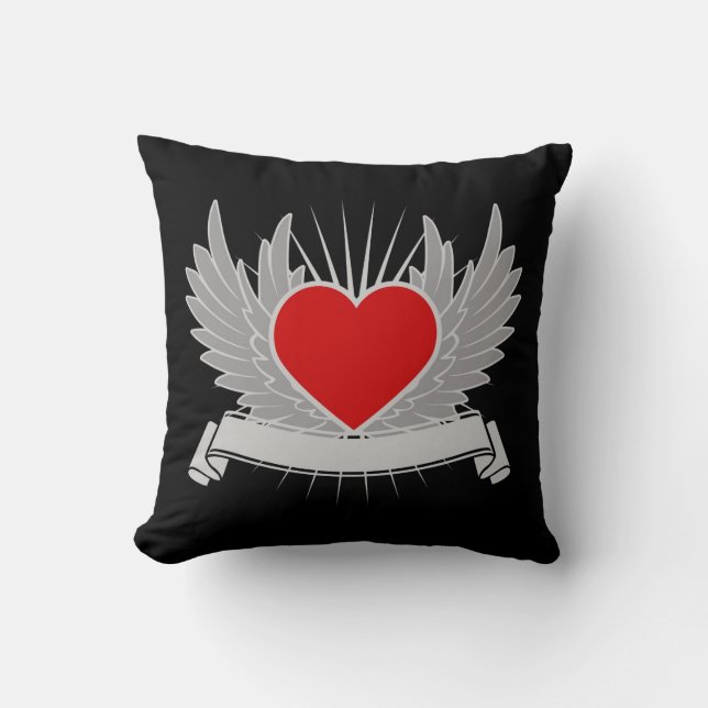 Red heart throw pillow (Front)