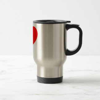 Red heart travel mug