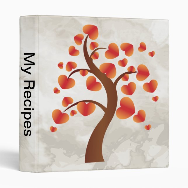 Red Heart Tree 3 Ring Binder (Front/Spine)