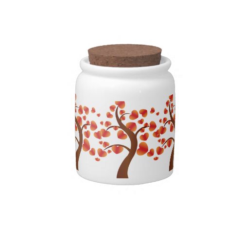 Red Heart Tree Candy Jar