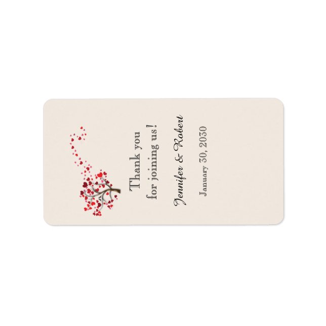 Red Heart Tree on Ivory Lip Balm Label (Front)