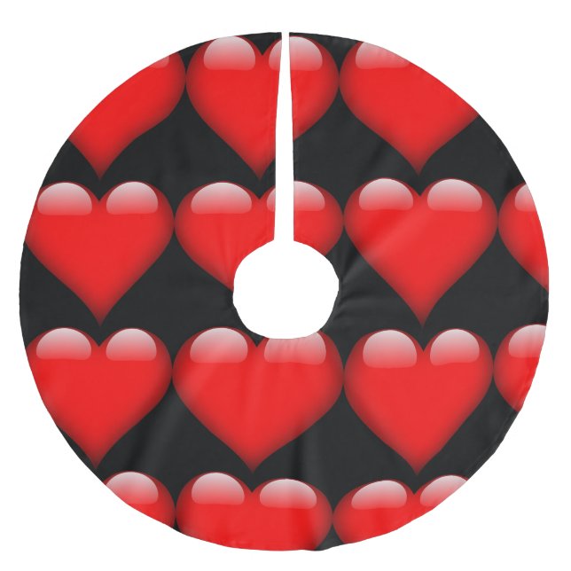 Red Heart Trendy Love Wedding Brushed Polyester Tree Skirt (Front)