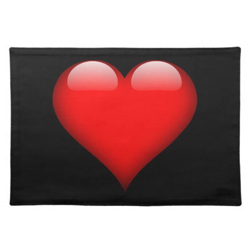 Red Heart Trendy Love Wedding Cloth Placemat