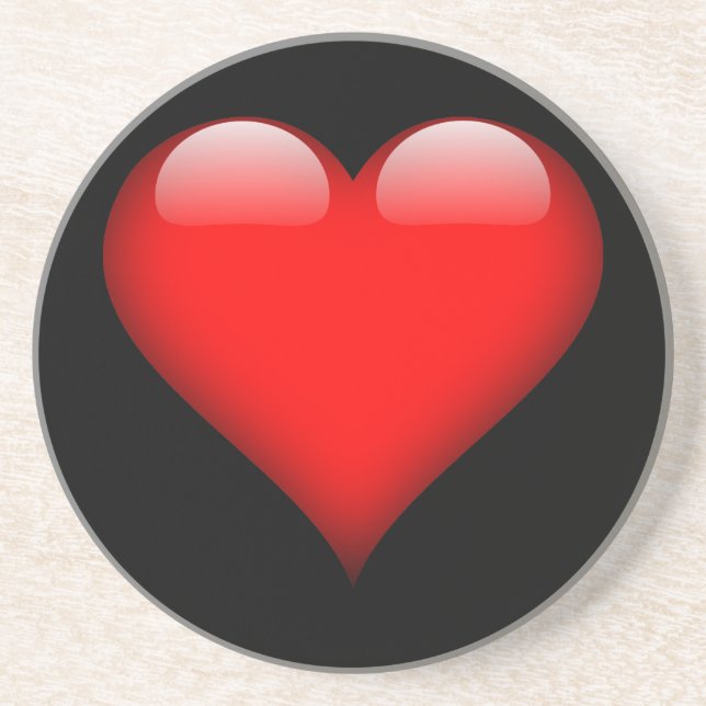 Red Heart Trendy Love Wedding Coaster (Front)