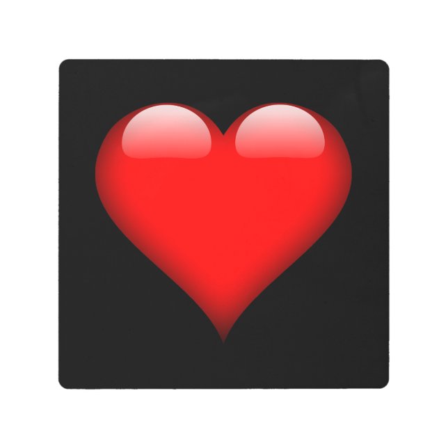 Red Heart Trendy Love Wedding Metal Print (Front)