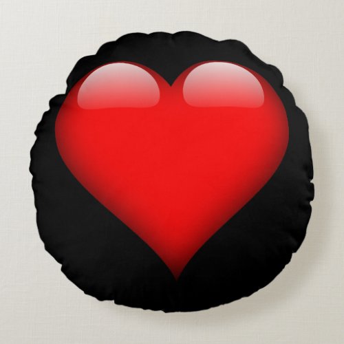 Red Heart Trendy Love Wedding Round Pillow