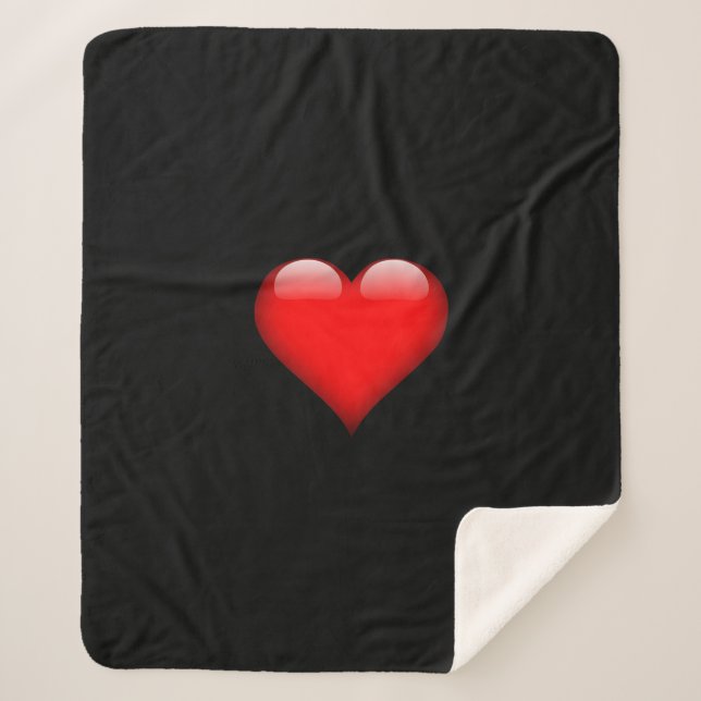 Red Heart Trendy Love Wedding Sherpa Blanket (Front)