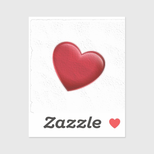 Red Heart Trendy Love Wedding Sticker (Sheet)
