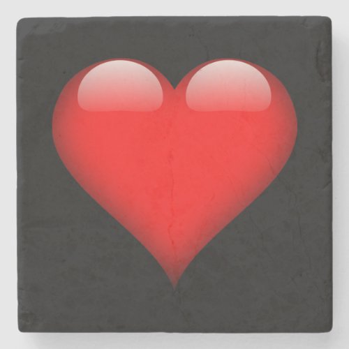 Red Heart Trendy Love Wedding Stone Coaster