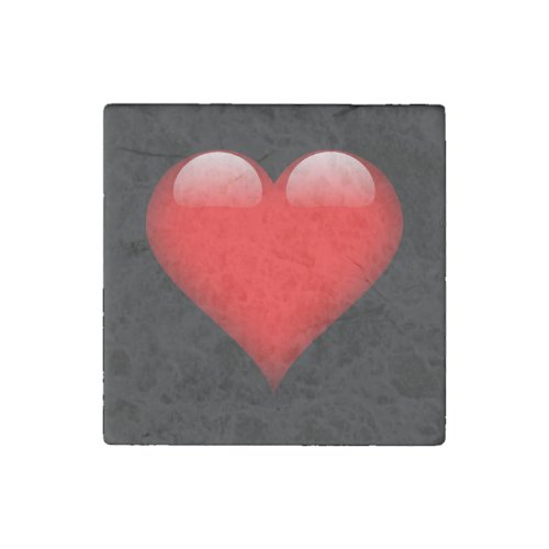 Red Heart Trendy Love Wedding Stone Magnet