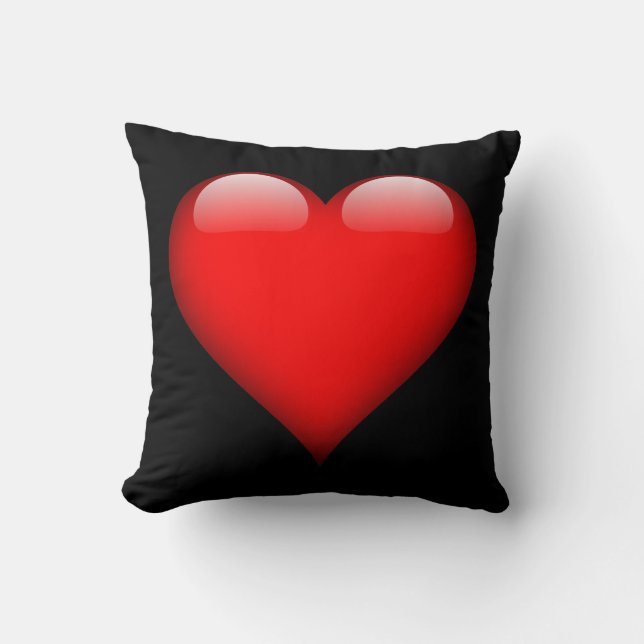 Red Heart Trendy Love Wedding Throw Pillow (Front)
