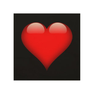 Red Heart Trendy Love Wedding Wood Wall Art