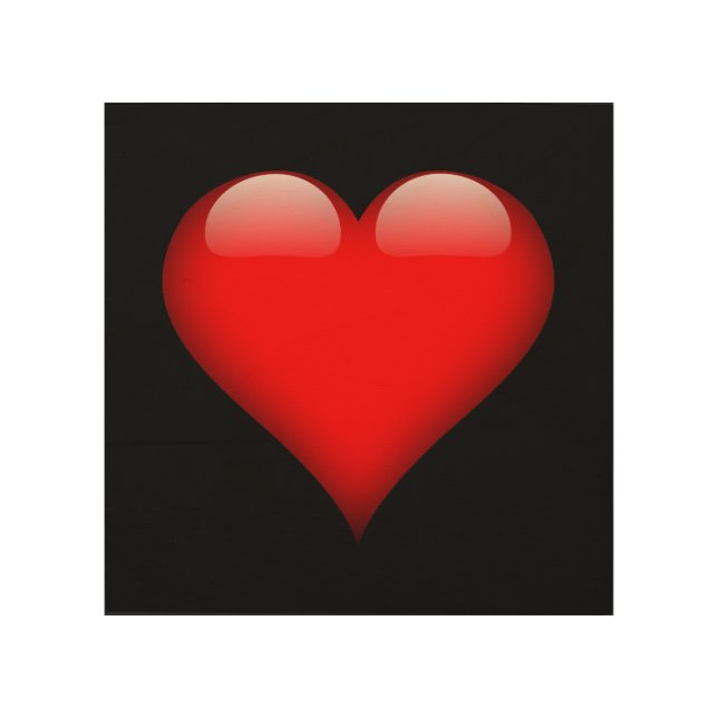 Red Heart Trendy Love Wedding Wood Wall Art (Front)