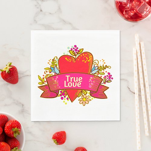 Red Heart True Love Napkins