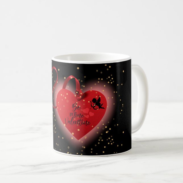 Red Heart Valentine Coffee Mug (Front Right)