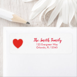 Red Heart Valentine  Label
